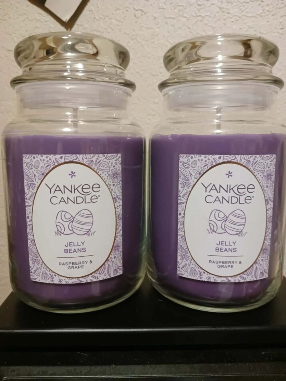 Yankee Candle Jelly Beans Large Jar Candles 22oz Raspberry Grape Lot of 2! NEW